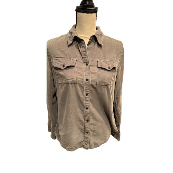 Women’s Banana Republic Corduroy Western Pearl Snap Shirt  Size Medium - Picture 1 of 3